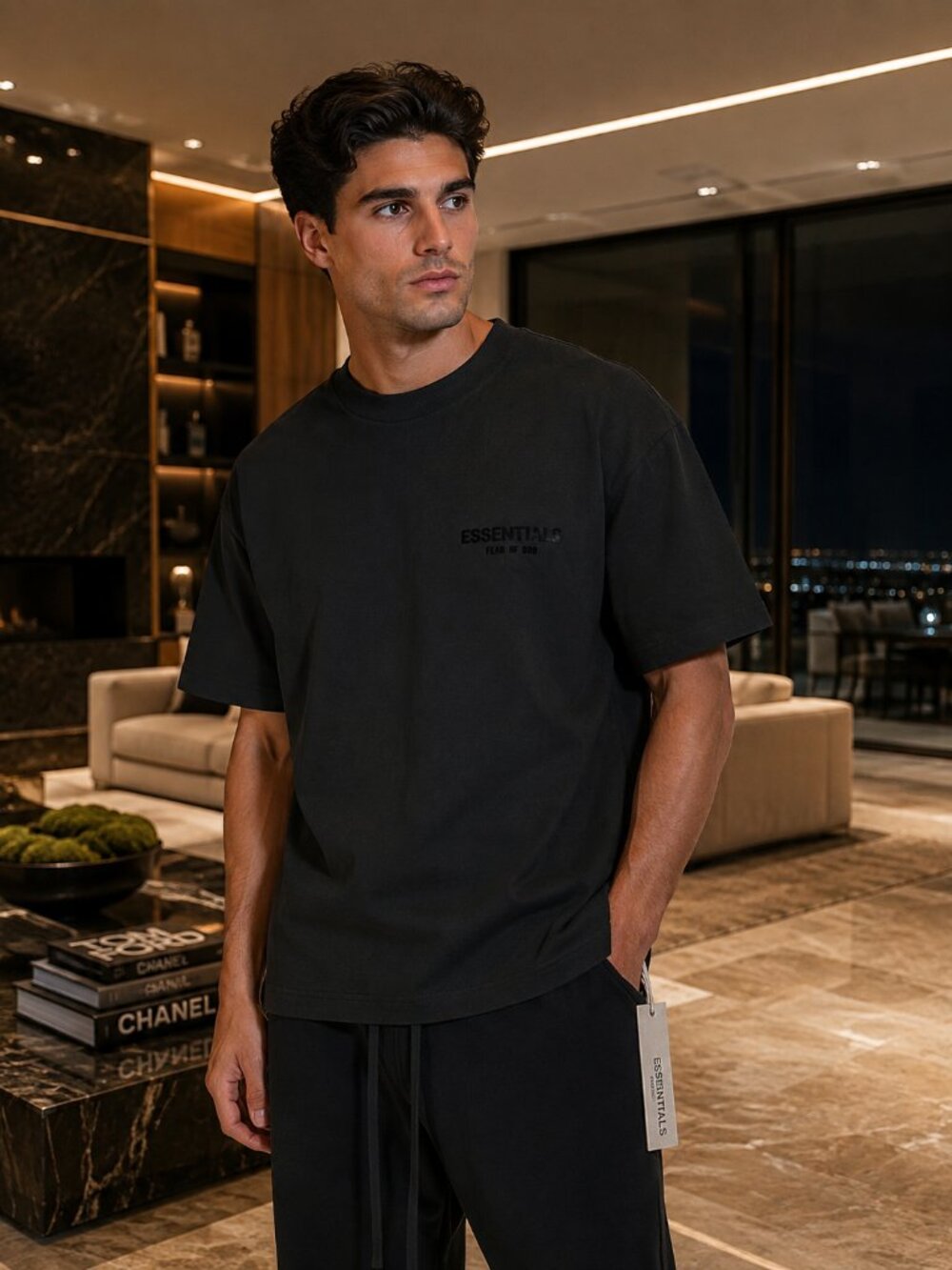 Fear of God ESSENTIALS SS22 Stretch Limo Black T-Shirt NWT
